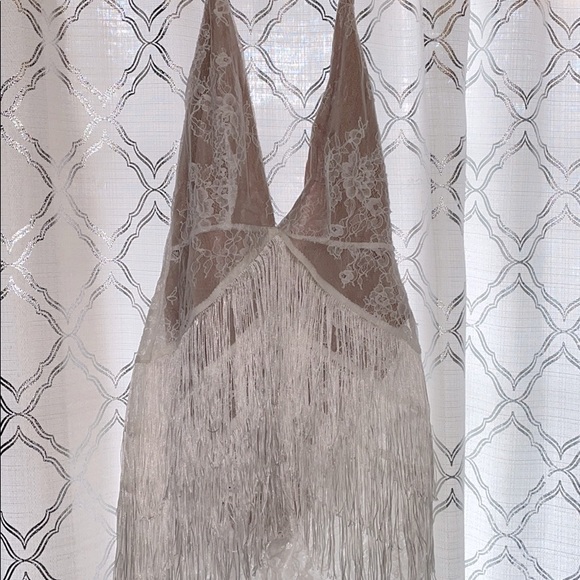 White Fox Boutique Dresses & Skirts - Woman like me mini dress fringe